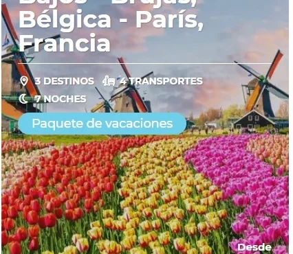 Amsterdam, Países Bajos – Brujas, Bélgica – París, Francia