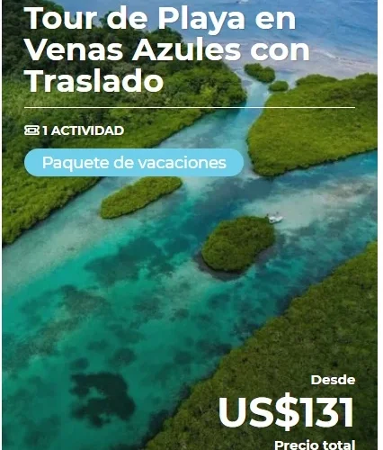 Tour de Playa en Venas Azules con Recogida